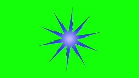Green Blue Star Horizontal 16:9 Green Screen Video stock 340458837