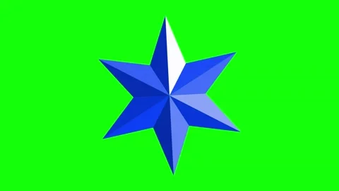Green Blue Star Horizontal 16:9 Green Screen Stock-Footage 340458864