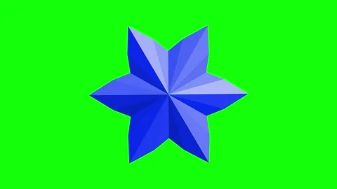 Green Blue Star Horizontal 16:9 Green Screen 스톡 동영상 340461212