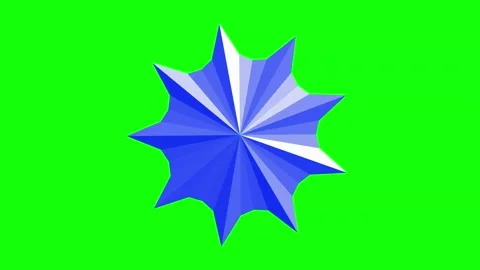 Green Blue Star Horizontal 16:9 Green Screen Vídeo Stock 340461242