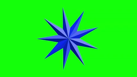 Green Blue Star Horizontal 16:9 Green Screen Stock Footage 340461248