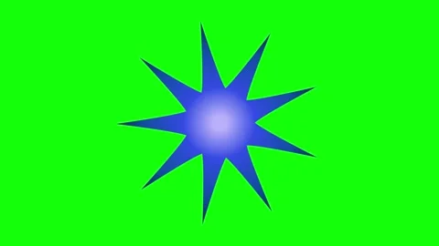 Green Blue Star Horizontal 16:9 Green Screen Видео 340461253