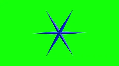 Green Blue Star Screen Horizontal 16:9 Green Screen Video stock 340458834
