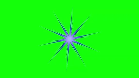 Green Blue Star Screen Horizontal 16:9 Green Screen Stock-Footage 340458835