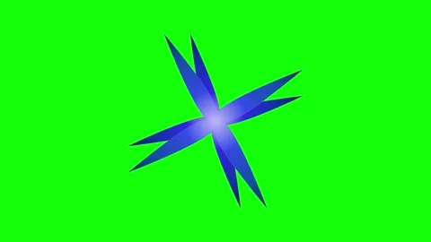 Green Blue Star Screen Horizontal 16:9 Green Screen Video stock 340458847