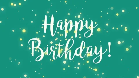 Green blue teal Happy Birthday greeting ... | Stock Video | Pond5