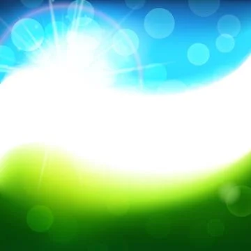 Green blue vector sunny background, bright spring and summer abstract backdrop Stock Illustration