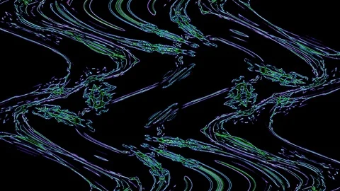 Green-blue wave abstraction on a black background Stock Footage 127702467