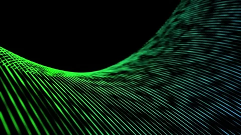 Green blue wave moving lines Video stock 277123432
