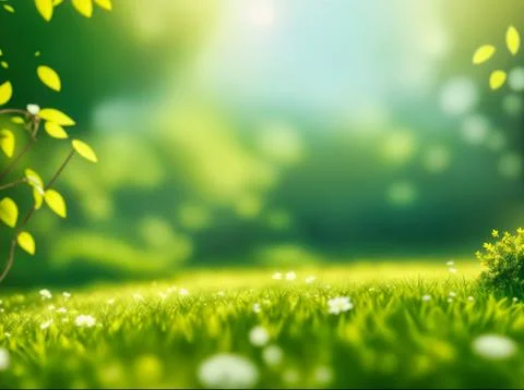Green blurred background and sunlight Stock Illustration