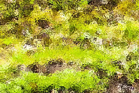 Green blurred glass surface with waves. rough glass. green grass. Stock Illustration