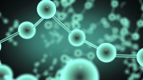Green blurred molecules background animation graphic 3D render. Video stock 95098573
