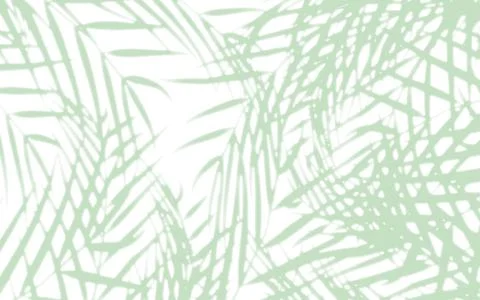 Green Blurred Palm Leaf Tropical Background Vector Stock Illustration