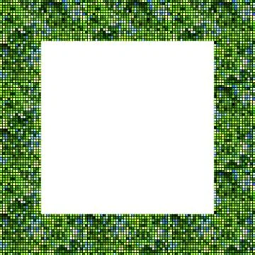 Green blurred pixelated frame with clear space for content Stock Illustration