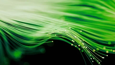 Green blurry flowing lines going down 4k looping digital data transfer bg Stock Footage 276982104
