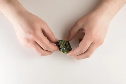 Green board with chips Stock Photos