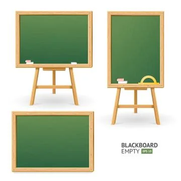 Green Board Set. Different View. Vector Stock Illustration