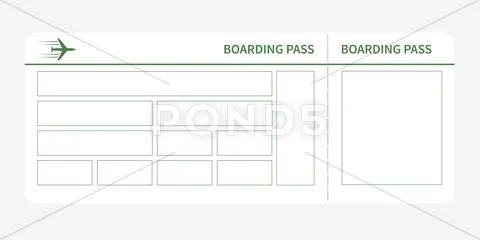 Green boarding pass Stock Illustration