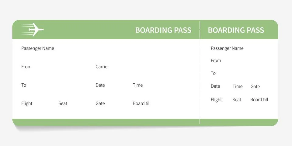 Green boarding pass Stock Illustration