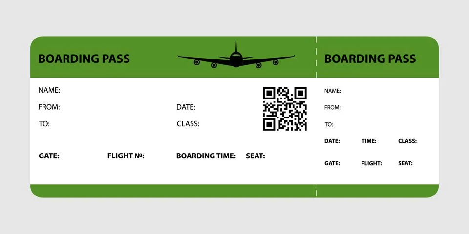 Green boarding pass Stock Illustration