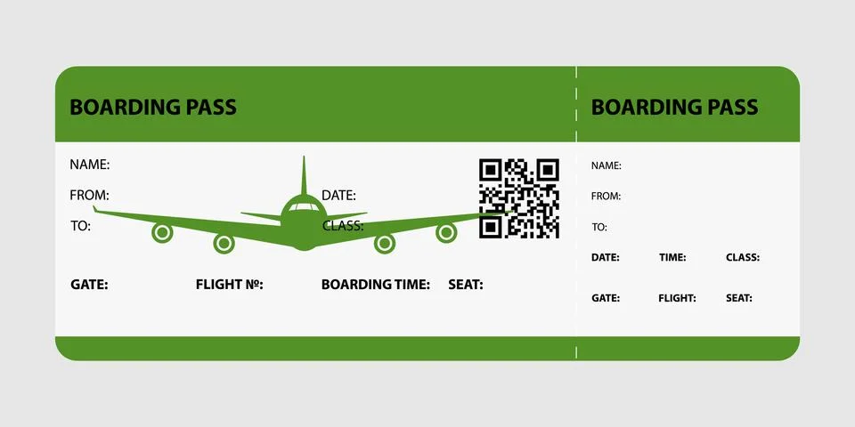 Green boarding pass Stock Illustration