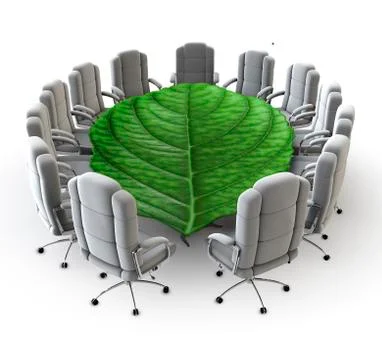 The green boardroom Illustrazione stock