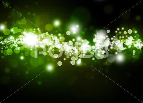 Green bokeh abstract bright background Stock Illustration