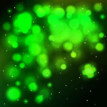 Green bokeh abstract dark background. vector illustration Stock Illustration