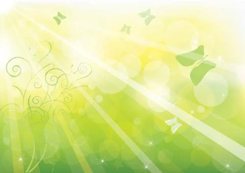 Green bokeh abstract light background. Stock Illustration
