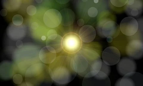 Green bokeh abstract light background. defocused blur. Stock Illustration
