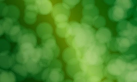 Green bokeh lights background with blurred glowing circles. defocused circle. Stock Illustration