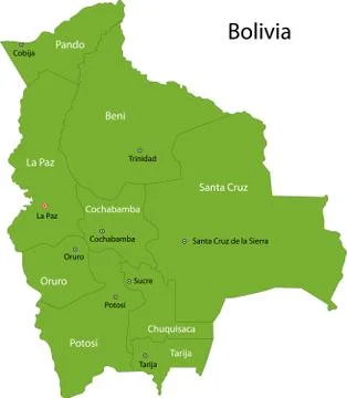 Green bolivia map Stock Illustration