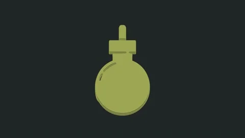 Green Bomb ready to explode icon isolated on black background. Happy Halloween Stock Footage 235513270