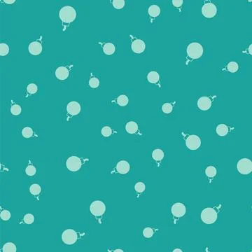 Green Bomb ready to explode icon isolated seamless pattern on green background Stock Illustration