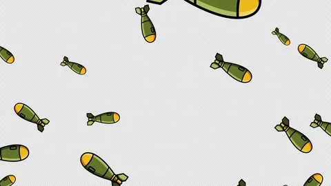 Green bombs falling from the sky Stock-Footage 347329079