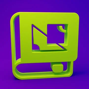 Green Book about geometry icon isolated on purple-blue background. Minimali.. Stockillustratie