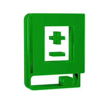 Green Book with mathematics icon isolated on transparent background. Math b.. Stock Illustration