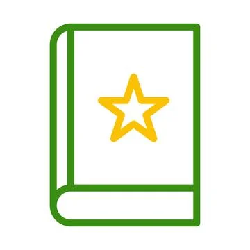 Green Book with Star - Vector Flat Illustration Stock Illustration