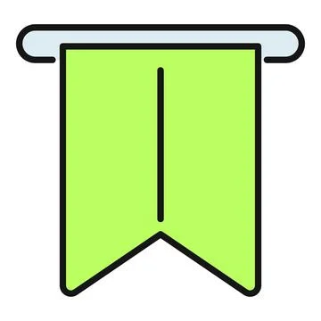 Green bookmark tag icon for user interface design Stock Illustration