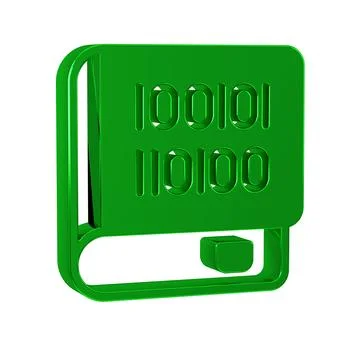 Green Books about programming icon isolated on transparent background. Progra Stock Illustration