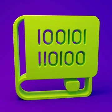 Green Books about programming icon isolated on purple-blue background. Prog.. Stock Illustration