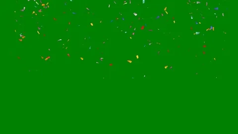 Green border con screen bunch colorful confe green screen animated chromakey Stock Footage 314067924