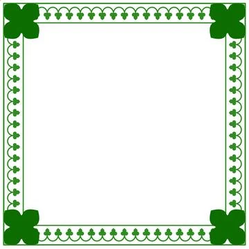 Green border frame deco. frame art simple line signboard. Stock-Illustration