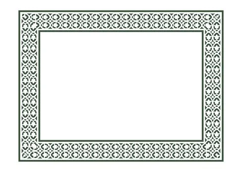 Green border frame deco. Lace vector decorative element for design.  A4 format.  Stockillustratie