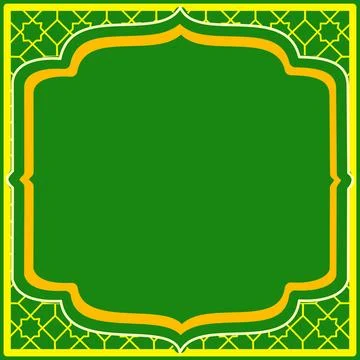 Green border frame deco vector art simple line corner ornate pattern. resources Illustrazione stock