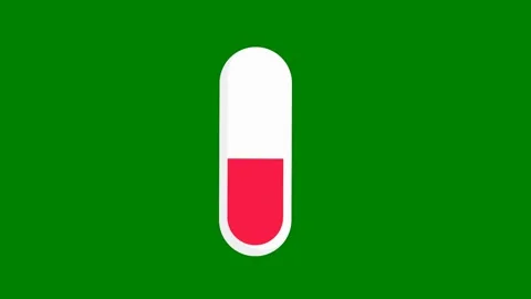 Green border pill red screen button green screen animated chromakey colorful Video stock 314068486