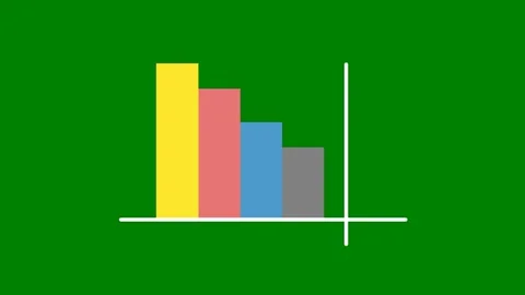 Green border screen bar chart computer green screen animated chromakey Video stock 314068329