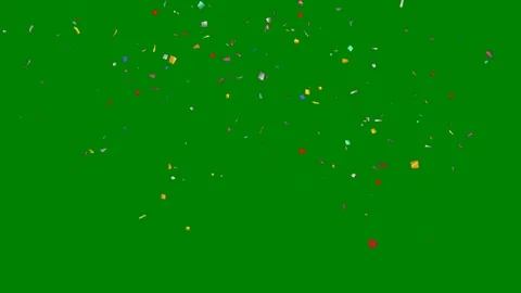 Green border screen bunch colorful confe coning lot green screen animated Stock Footage 314067965