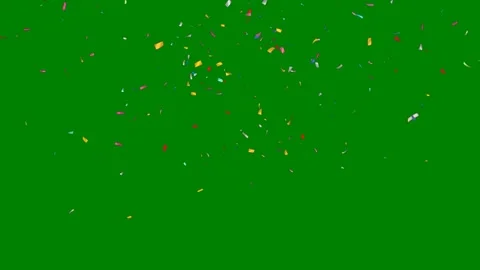 Green border screen bunch colorful confe lot green screen animated chromakey Stock Footage 314067976