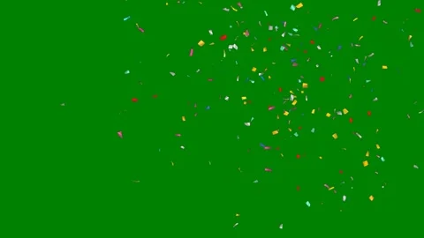 Green border screen bunch colorful confe lot green screen animated chromakey Stock Footage 314067983